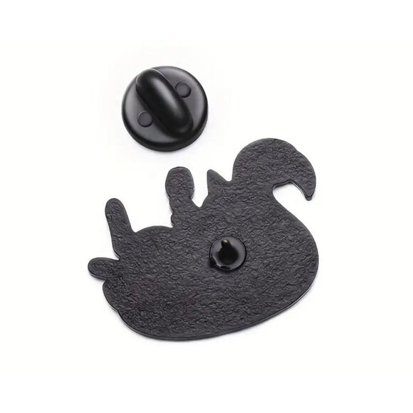 Cute Enamel White Cat Brooch Pin for Bags & Clothing "I Decide My Vibe" Cartoon - Picture 2 of 3